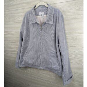 David Brooks Blue Pinstripe Zip Jacket